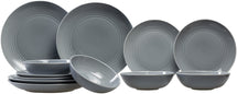 Gordon Ramsay Geschirrset Maze Dark Grey 12-teilig