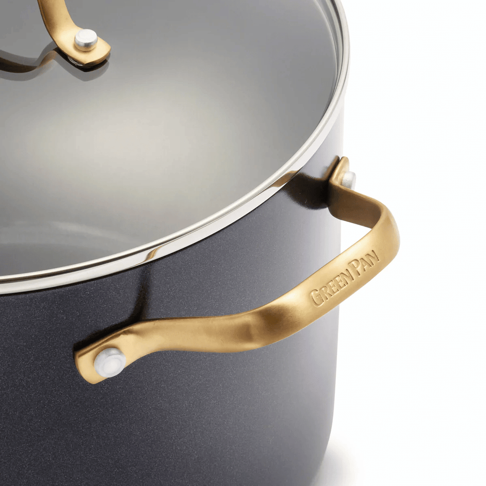 GreenPan Topfset Padova Reserve Schwarz 6-teilig - Keramische Antihaftbeschichtung - Kochtopf Ø 24 cm, Stieltopf Ø 18, 20 cm, Bratpfanne Ø 20, 28 cm & Schmorpfanne Ø 24 cm