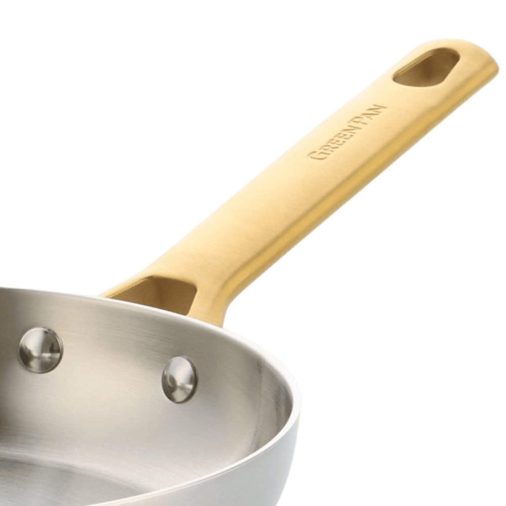 GreenPan Topfset Padova Reserve 5-teilig - Triply Edelstahl - Kochtöpfe ø 20, 24 cm, Stieltopf ø 18 cm & Bratpfanne ø 20 & 28 cm