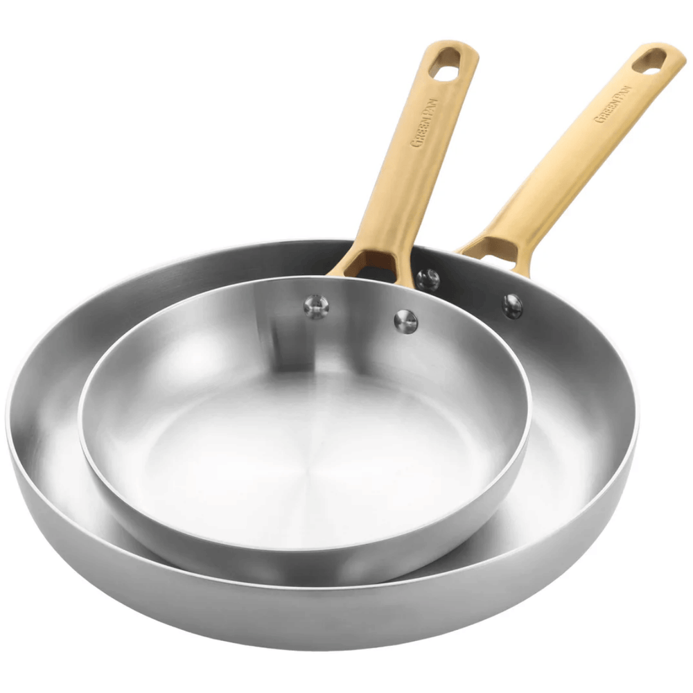 GreenPan Topfset Padova Reserve 5-teilig - Triply Edelstahl - Kochtöpfe ø 20, 24 cm, Stieltopf ø 18 cm & Bratpfanne ø 20 & 28 cm