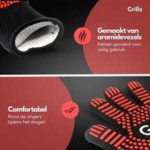 GrillX BBQ Handschuhe - Ofenhandschuhe - Extra Grip - 2 Stück