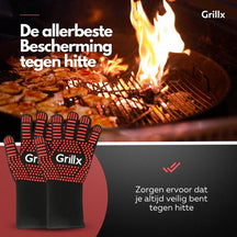GrillX BBQ Handschuhe - Ofenhandschuhe - Extra Grip - 2 Stück