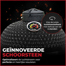 GrillX Kamado 13 Zoll - inklusive Abdeckhaube - Barbecue Egg - Holzkohlegrill - Schwarz - Ø 27 cm