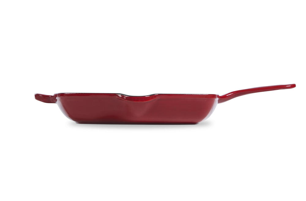 BK Grillpfanne Bourgogne Chili Red - 26 x 26 cm - Emaillierte Antihaftbeschichtung