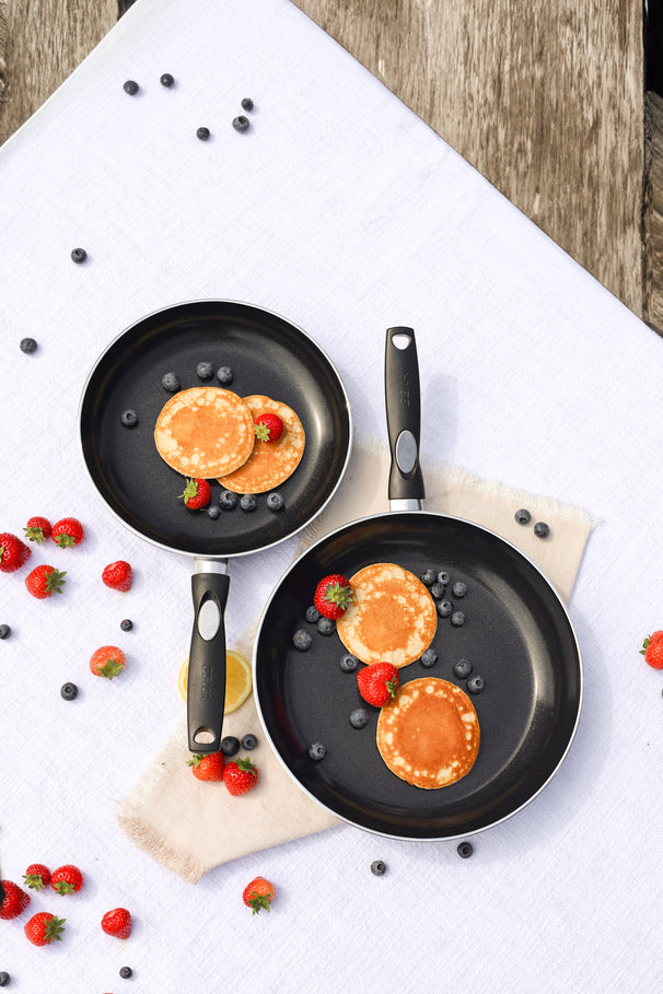 Sola Kochgeschirr Set Pearl - Kookpan ø 16, 18, 20 cm, BEKA Bratpfanne 24, 28 cm & Steelpan ø 16 cm - Induktions- & Downdraft geeignet - 6-teilig