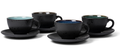 Bitz Tasse und Untertasse Gastro Schwarz/Multi Blau 240 ml - 4 Stück