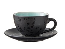 Bitz Tasse und Untertasse Gastro Schwarz/Multi Blau 240 ml - 4 Stück