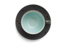 Bitz Tasse und Untertasse Gastro Schwarz/Multi Blau 240 ml - 4 Stück