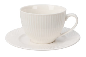 Cookinglife Kaffeetasse und Untertasse Siaki New Bone - Porzellan - 240 ml - 6 Stück