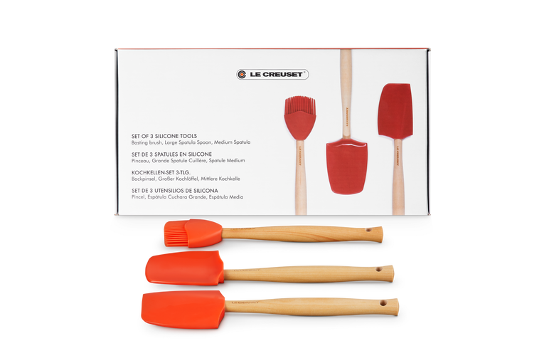 Le Creuset Spatelset - 3 Stück - Premium - Orangerot