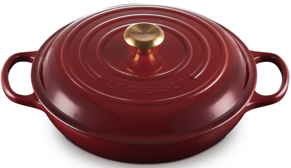 Le Creuset Bräter Signature – Campagnard – Garnet – ø 30 cm / 3.5 Liter