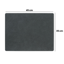 LIND DNA Tischsets Hippo - Leder - Schwarz Anthrazit - 45 x 35 cm - 2 Stück