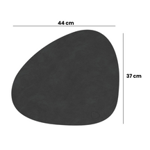 LIND DNA Tischsets Nupo - Leder - Flintgrau - Curved - 44 x 37 cm - 2 Stück