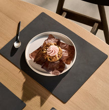 LIND DNA Tischsets Nupo - Leder - Anthrazit - 45 x 35 cm - 2 Stück