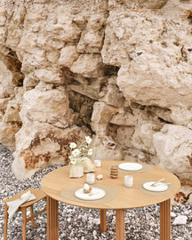 LIND DNA Untersetzer Nupo - Leder - Khaki - 13 x 11 cm - 4 Stück