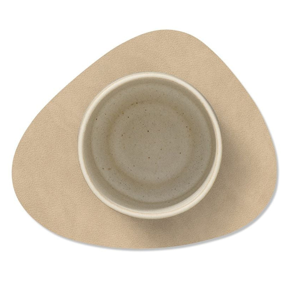 LIND DNA Untersetzer Nupo - Leder - Braun / Sand - doppelseitig - 13 x 11 cm - 4 Stück