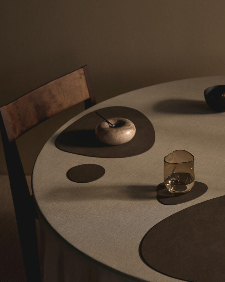 LIND DNA Untersetzer Nupo - Leder - Schwarz - ø 10 cm - 4 Stück