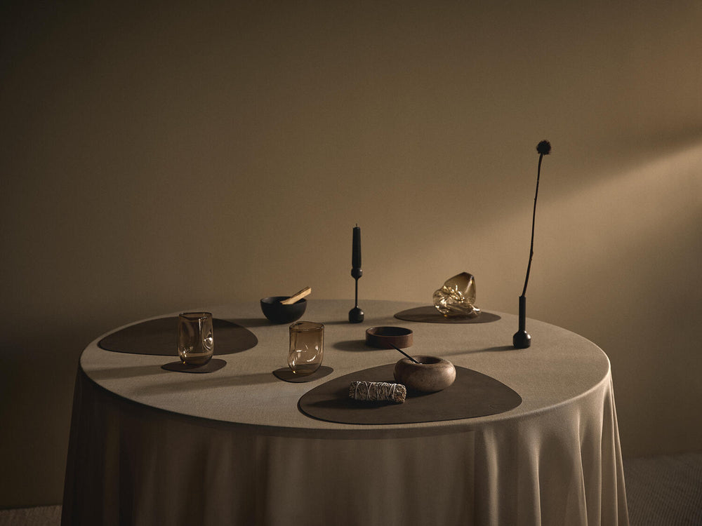 LIND DNA Untersetzer Nupo - Leder - Schwarz - 13 x 11 cm - 4 Stück