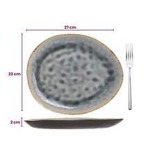 Cosy & Trendy Geschirrset Laguna Blau Grau 12-teilig / 4 Personen - Speiseteller, 4 Frühstücksteller und 4 Schalen