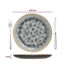 Cosy & Trendy Speiseteller Laguna Blau Grau ø 27 cm - 4 Stück