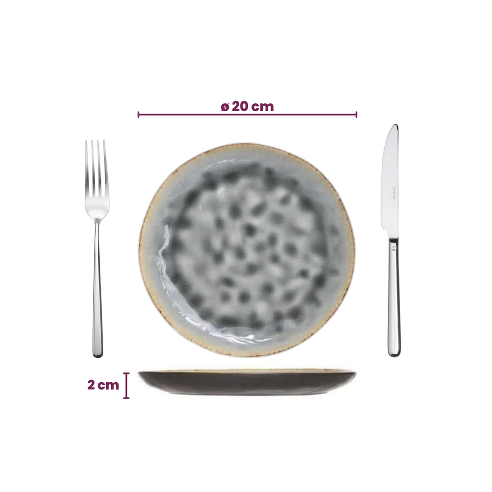 Cosy & Trendy Frühstücksteller / Dessertteller - Laguna Blau Grau ø 20 cm - 4 Stück