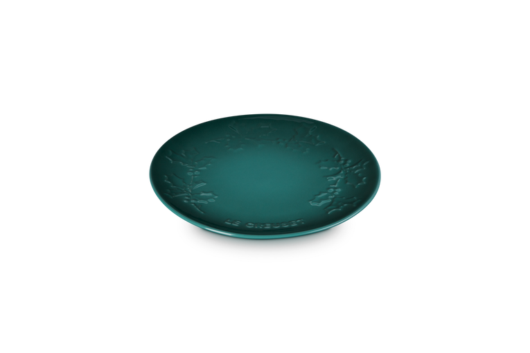 Le Creuset Kleiner Teller - Holly Christmas - Artichaut Green - ø 19 cm