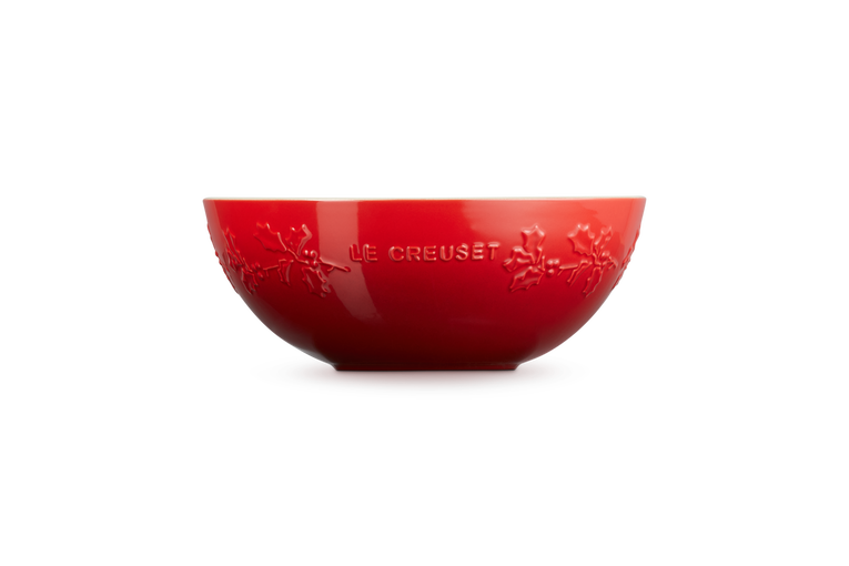 Le Creuset Servierschüssel - Holly Christmas - Kirschrot - ø 25 cm