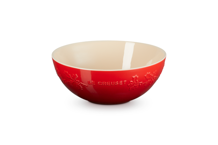 Le Creuset Servierschüssel - Holly Christmas - Kirschrot - ø 25 cm