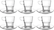 Leonardo Kaffeeglas und Untertasse Senso 250 ml - 6 Stück