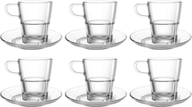 Leonardo Kaffeeglas und Untertasse Senso 250 ml - 6 Stück