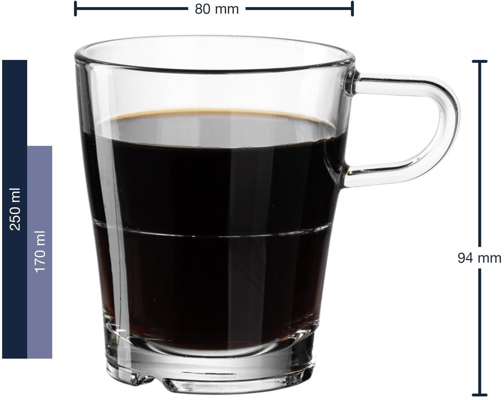 Leonardo Kaffeeglas und Untertasse Senso 250 ml - 6 Stück