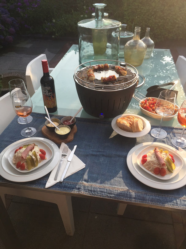 LotusGrill BBQ / Tischgrill Classic Hybrid - Gas oder Holzkohle - ø 35 cm - Anthrazit