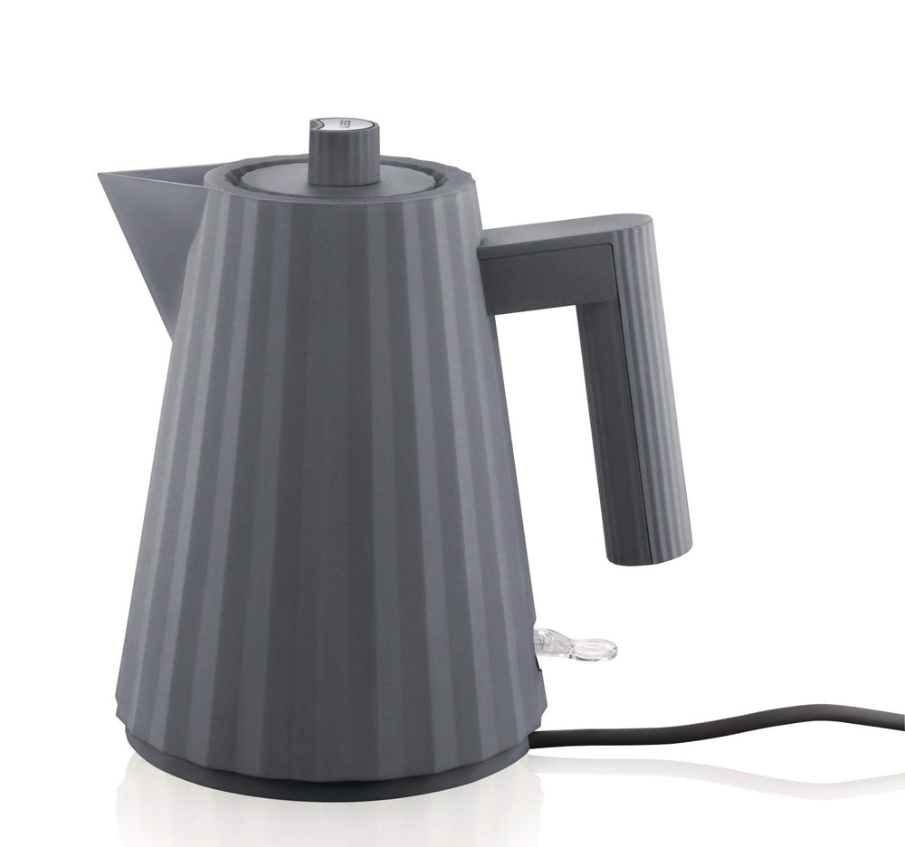 Alessi Wasserkocher Plissé - Trockengehschutz - grau - Michele de Lucchi - 1 Liter - MDL06/1 G