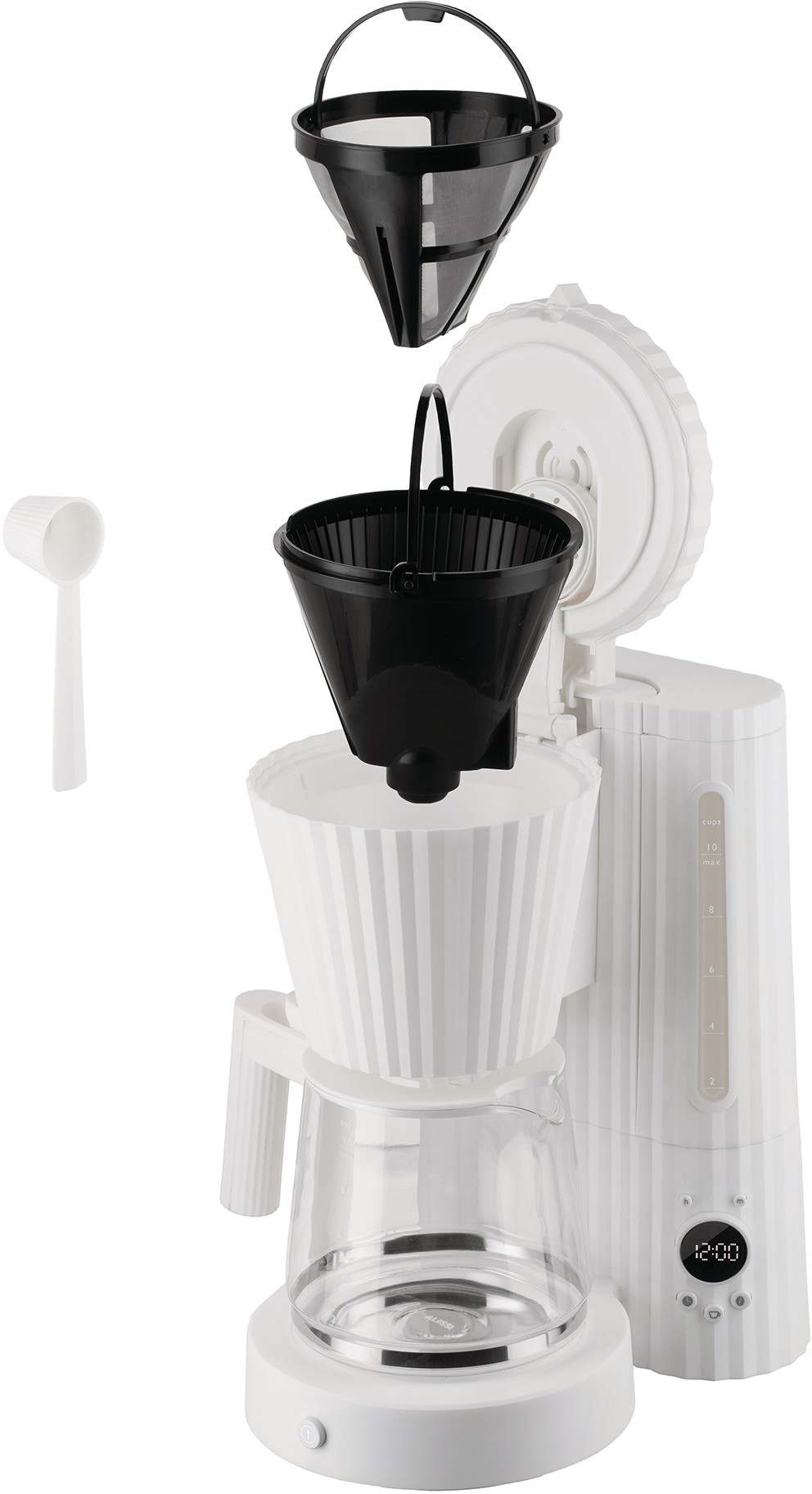 Alessi Filterkaffeemaschine Plissé - 1,5 Liter - Weiß - Michele De Lucchi - MDL14 W