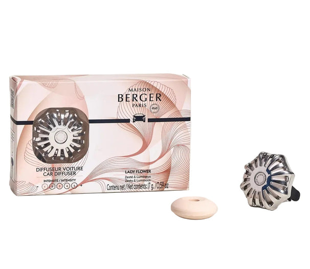 Maison Berger Autodiffuser Metall 4,5cm - Autoduft mit Nachfüllung - Silber