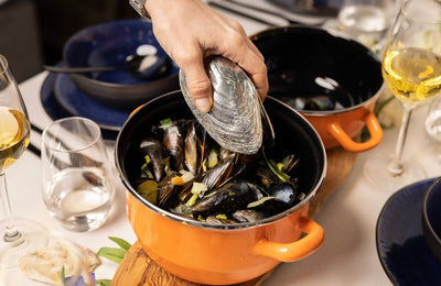 Muscheln mit Weißwein oder Bier