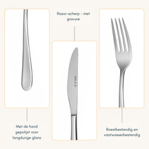 Sola Besteckset Florenz - 18/10 Edelstahl - 90-teilig / 9 Personen