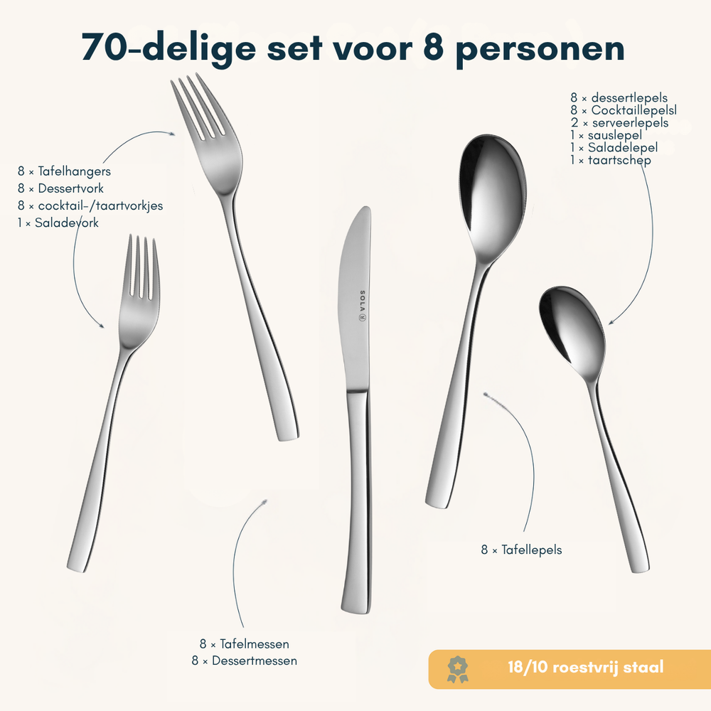 Sola Besteckset Lotus 70-teilig