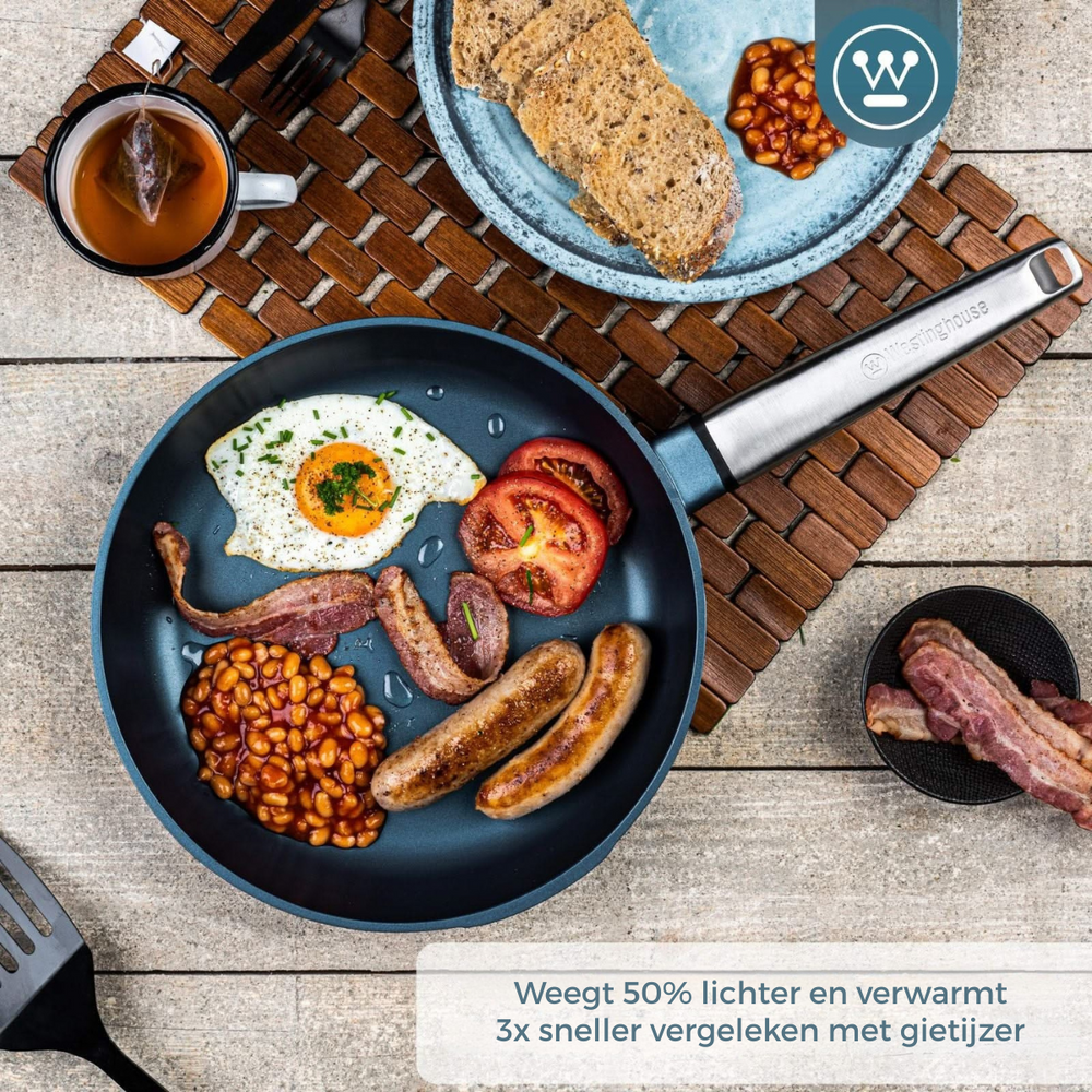 Westinghouse Bratpfannenset Performance ø 24 und 28 cm - Blau - Induktion und alle anderen Wärmequellen
