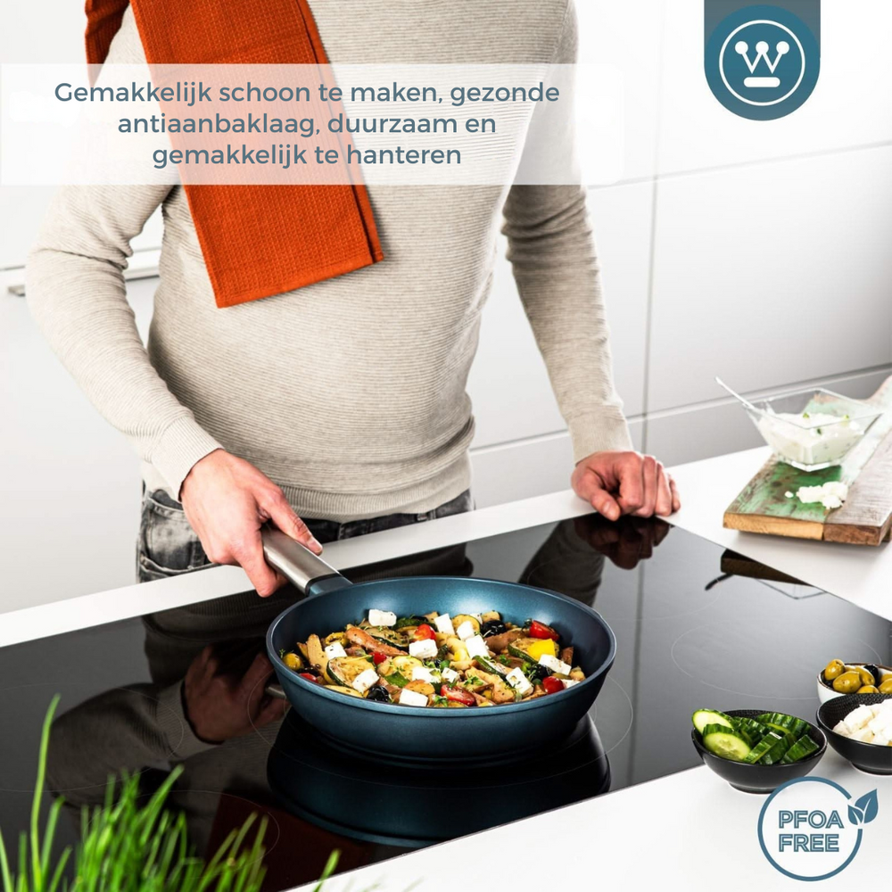 Westinghouse Bratpfannenset Performance ø 24 und 28 cm - Blau - Induktion und alle anderen Wärmequellen