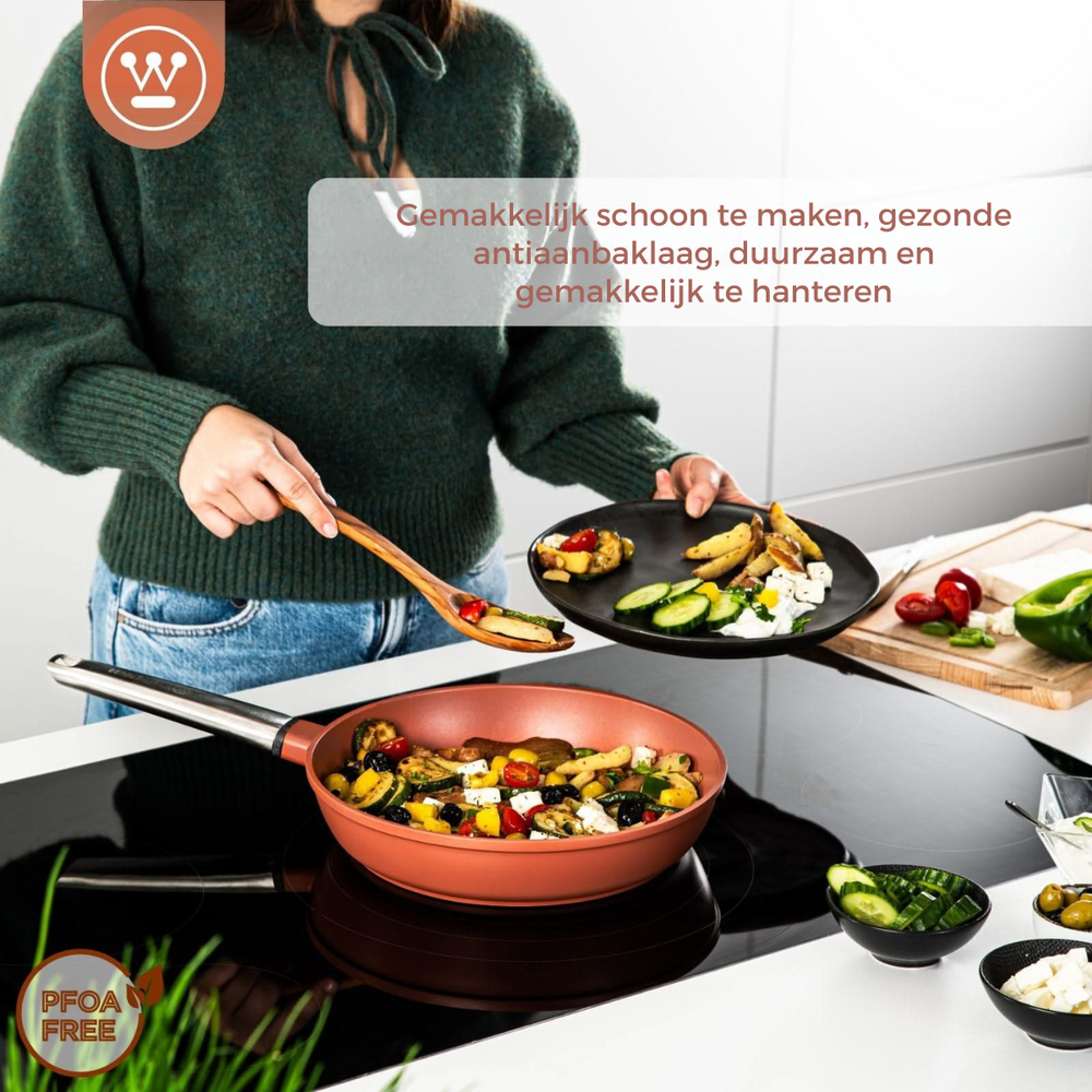 Westinghouse Kochgeschirr Set Performance Rebel Red - komplettes Kochgeschirr Set - Induktion und alle anderen Wärmequellen - 5-teilig