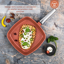 Westinghouse Pfannenset Performance (Wokpfanne + Grillpfanne) ø 28 cm - Rot - Induktion und alle anderen Wärmequellen