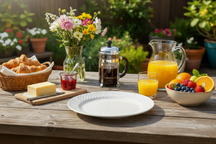 Cookinglife Frühstücksteller / Dessertteller – CampVibe – Outdoor – Kunststoff – Unzerbrechlich – Weiß, Ø 21 cm – 4er-Set