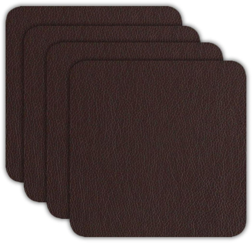 ASA Selection Untersetzer - Leder Optik Fein - Chocolat - 10 x 10 cm - 4 Stück