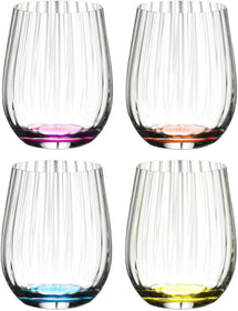 Riedel Tumbler Glas Happy O - 4 Stück - gerippt