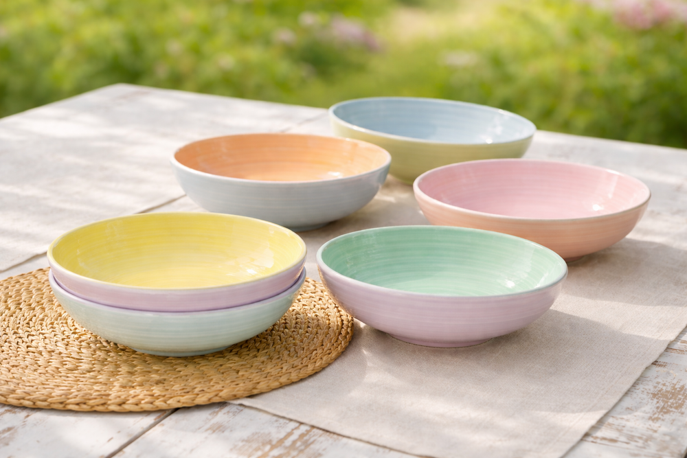 Cookinglife Tiefe Teller / Pastateller Pastel Harmony Ø 23 cm - 6 Stück