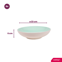 Cookinglife Tiefe Teller / Pastateller Pastel Harmony Ø 23 cm - 6 Stück