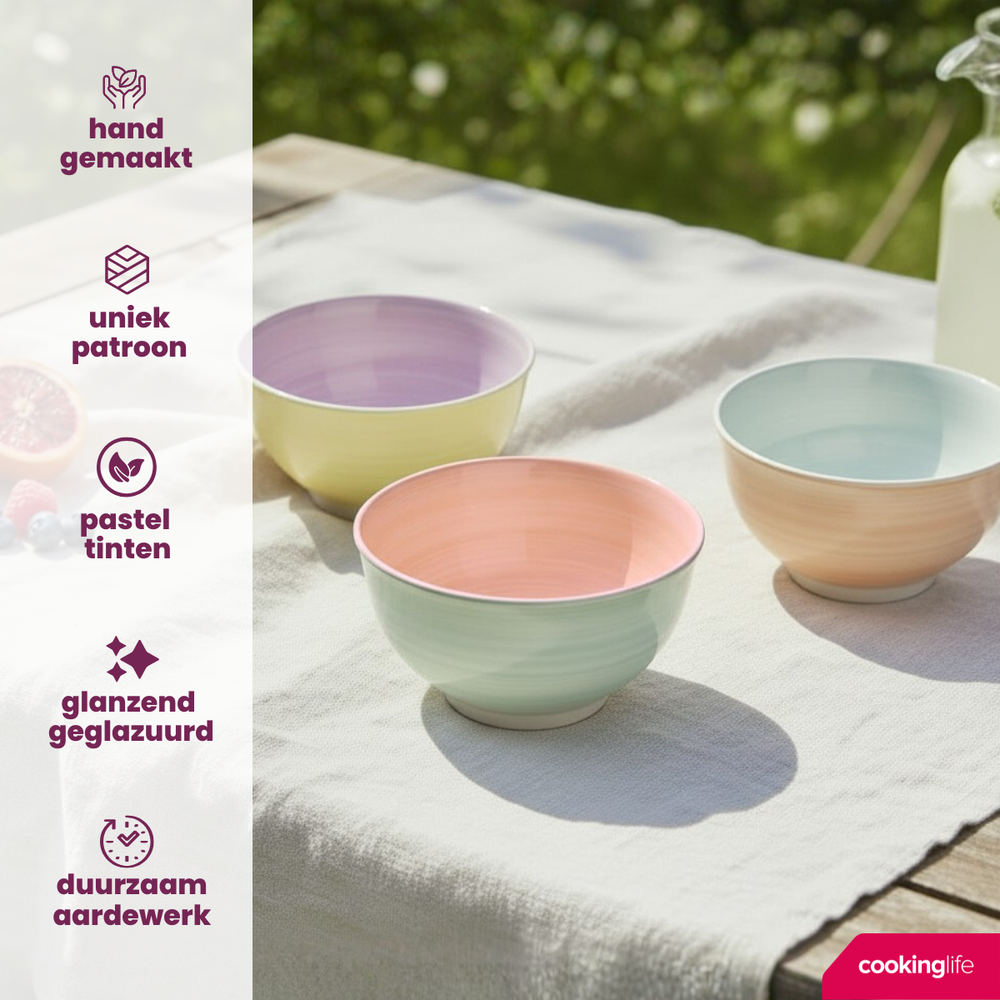 Cookinglife Kleine Schalen Pastel Harmony Ø 12 cm - 6 Stück