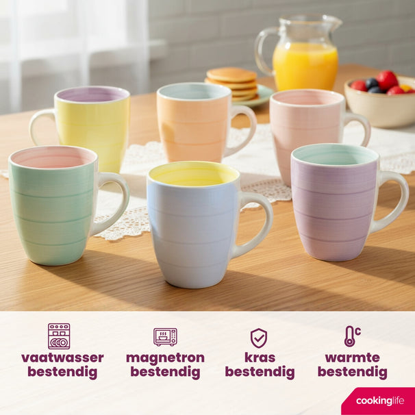 Cookinglife Becher Pastel Harmony 340 ml - 6 Stuks