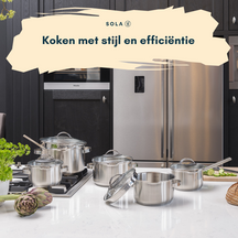 Sola Pearl Pfannenset – Edelstahl – Stieltopf ø 16, 18, 20 cm &amp; Stielkasserolle ø 16 cm – Induktionsgeeignet – 4-teilig